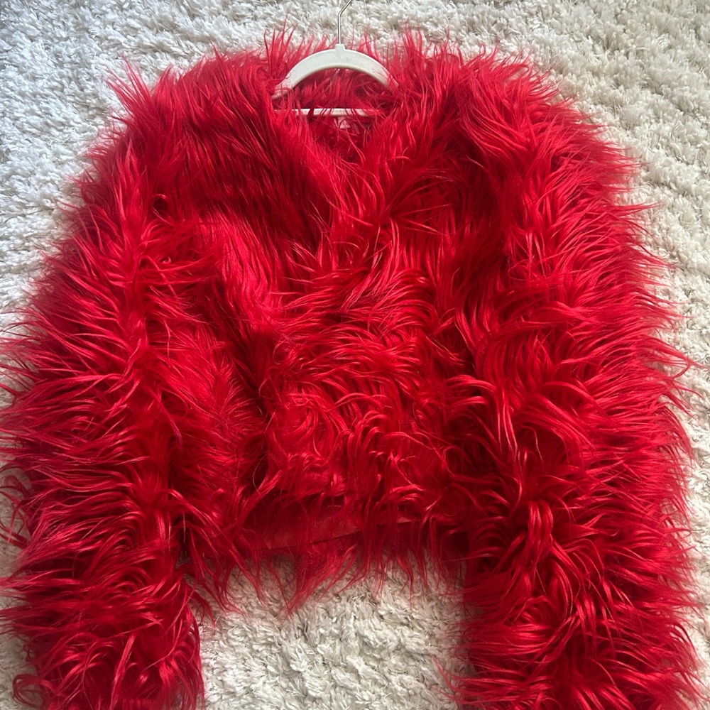 Red Faux Fur Jacket